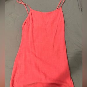 Pink summer dress, short, tie in the back
